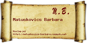 Matuskovics Barbara névjegykártya